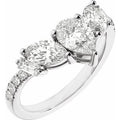 14K White Gold 1 1/2CTW Lab-Grown Diamond Contour Band