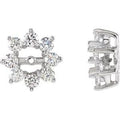 14K White Gold 1 1/8 CTW Diamond Earring Jackets with 4.5mm ID