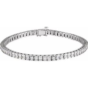 14K White Gold 4 CTW Lab-Grown Diamond Line 7 1/4" Bracelet