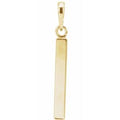 14K Yellow Gold Engravable Four-Sided Bar Pendant