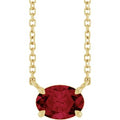 14K Yellow Gold Lab-Grown Ruby 18" Necklace