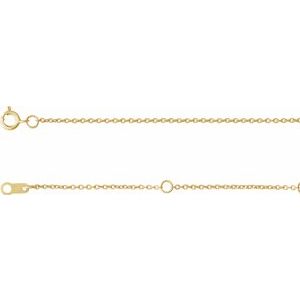 14K Yellow Gold-Filled 1 mm Cable 6 1/2-7 1/2" Chain