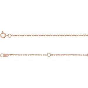 18K Rose Gold 1 mm Adjustable Cable 6 1/2-7 1/2" Chain