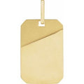 14K Yellow Gold Engravable Dog Tag Pendant