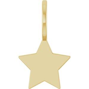 10K Yellow Gold Engravable Star Charm/Pendant