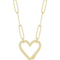 14K Yellow Gold Heart Charm 16" Necklace