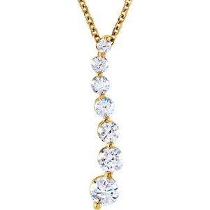 14K Yellow Gold 1/2 CTW Natural Diamond Journey 18" Necklace