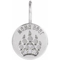 14K White Gold .03 CTW Natural Diamond Mama Bear Pendant