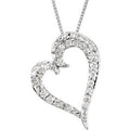 14K White Gold 1/4 CTW Natural Diamond Heart 18" Necklace