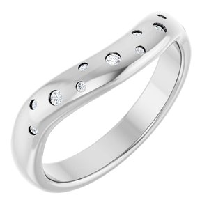 14K White Gold .08 CTW Lab-Grown Diamond Contour Band