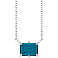 Sterling Silver Natural London Blue Topaz 18" Necklace