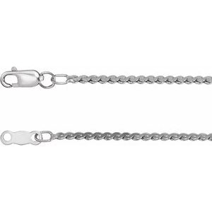 Sterling Silver 1.7 mm Serpentine 24" Chain