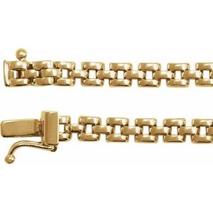 14K Yellow Gold 4 mm Panther 6 1/2" Chain