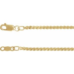 14K Yellow Gold 1.7 mm Serpentine 7" Chain