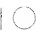 14K White Gold 24 mm Hinged Hoop Earring