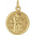14K Yellow Gold 10.15x12 mm St. Francis of Assisi Medal