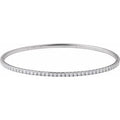 14K White Gold 2 CTW Lab-Grown Diamond  Flexible Bangle 7" Bracelet