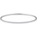 14K White Gold 2 CTW Lab-Grown Diamond Flexible Bangle 7" Bracelet