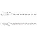 Rhodium-Plated Sterling Silver 1.25 mm Rope 24" Chain
