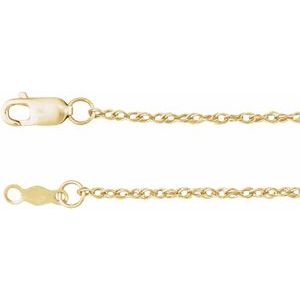 14K Yellow Gold-Filled 1.25 mm Rope 20" Chain