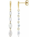 14K Yellow Gold 1 1/2 CTW Lab-Grown Diamond Drilled Diamond Earrings
