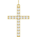 14K Yellow Gold 1/2 CTW Lab-Grown Diamond Cross Pendant