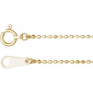 10K Yellow Gold 1.2 mm Diamond-Cut Bead 24" Chain