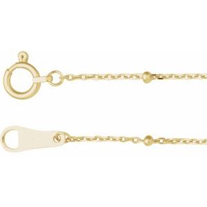10K Yellow Gold .95 mm Satellite Bead Cable 24" Chain