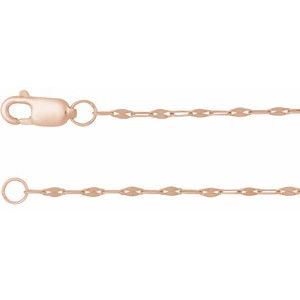 14K Rose Gold 1.5 mm Keyhole 20" Chain