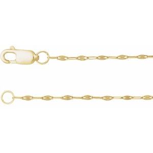 14K Yellow Gold 1.5 mm Keyhole 24" Chain
