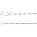 14K White Gold 1.5 mm Keyhole 24" Chain