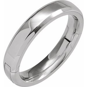 14K White Gold 4 mm CLIQ® Hinged Adjustable Beveled Edge Comfort-Fit Band 12
