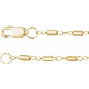 14K Yellow Gold 1.7 mm Satellite Bar Cable 20" Chain