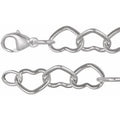 Sterling Silver 9 mm Heart 7" Chain
