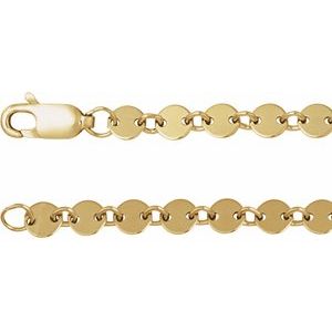 14K Yellow Gold-Filled 4 mm Mirror 7" Chain