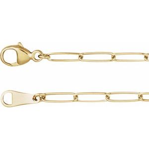 18K Yellow Gold 2.4 mm Paperclip-Style 24" Chain