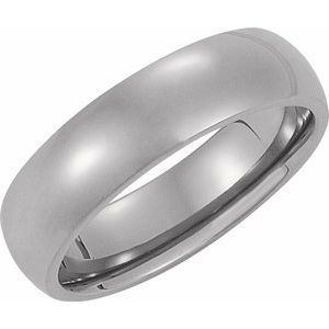 Titanium 6 mm Comfort-Fit Half Round Band Size 12