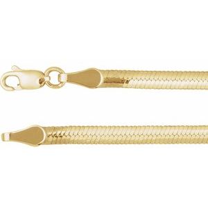 14K Yellow/White Gold  3.2 mm Reversible Diamond-Cut Snake 20" Chain