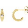 14K Yellow Gold 1/8 CTW Natural Diamond 11.9 mm Hoop Earrings