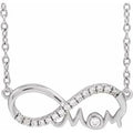 Sterling Silver .08 CTW Lab-Grown Diamond Infinity-Inspired Mom 18" Necklace