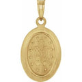 14K Yellow Gold 15x11.5 mm Oval Hollow Miraculous Medal