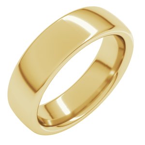 14K Yellow Gold 6 mm Heavyweight Comfort-Fit European-Style Band Size 9