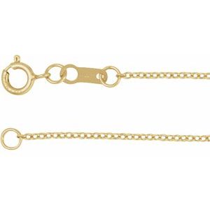14K Yellow Gold-Filled 1 mm Ultra-Lightweight Cable 16-18" Chain