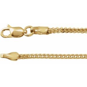14K Yellow Gold 1.5 mm Hollow Franco 24" Chain