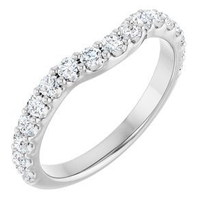 14K White Gold 1/2 CTW Lab-Grown Diamond Contour Band