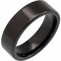 Black PVD Tungsten 6 mm Flat Band Size 9