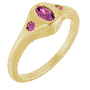 14K Yellow Gold Natural Pink Tourmaline Ring
