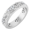 14K White Gold 1/2 CTW Natural Diamond Floral Band
