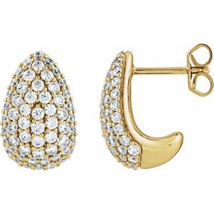 14K Yellow Gold Vermeil 1 3/4 CTW Lab-Grown Diamond Teardrop Earrings