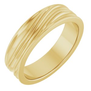 14K Yellow Gold 6 mm Textured Band Size 10